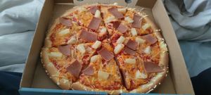 Vegan hawaian pizza at Vizza Guys in Gateshead