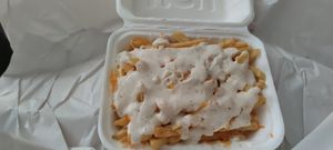 Vegan cheese chips with garlic sauce at Vizza Guys in Gateshead