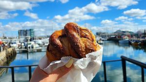 Sourdough cinnamon bun at Jar in Plymouth