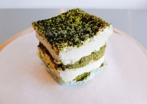 Vegan Matcha Cream Cake at Thirdwave Espresso in Toronto