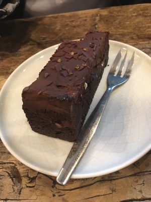 Vegan chocolate cake at Drift-In in York