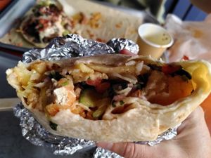 The cali burrito 🌯 at El Rayo Vegan Cantina in York