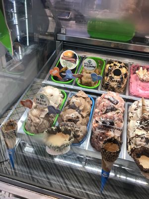 The bottom left and upper left, and upper second from left are all vegan at Caravel in Athens