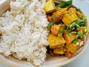 Vegan Vegetable Curry with Tofu at Pinoy Filipino Restaurant in St Petersburg