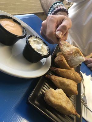 The drummies with house and ranch sauces! at Earth Based Cafe in Martinsburg