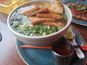 Ginger tofu noodle soup at Nam Song in Sheffield