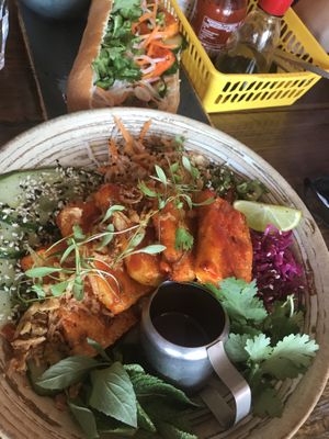 lovely salads and sandwiches  at Nam Song in Sheffield