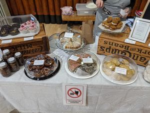 array of treats at Farmers' Market at Flourchild Vegan Baking  in Courtenay