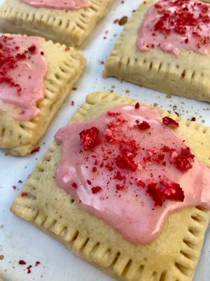 Vegan strawberry pop tarts at Flourchild Vegan Baking  in Courtenay