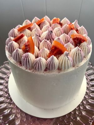 Earl Grey cake with blueberry lavender jam at Flourchild Vegan Baking  in Courtenay