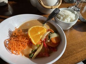 Red curry with tofu   at Siam Orchid in Bar Harbor