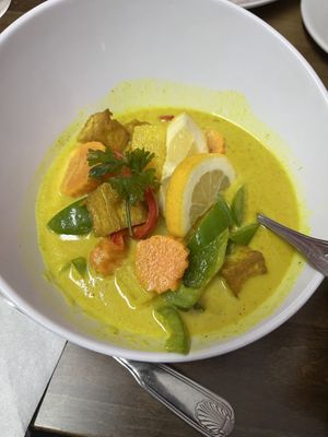 Vegan yellow curry   at Siam Orchid in Bar Harbor