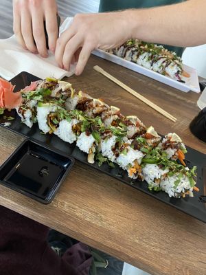 always fun to see what rolls they’re going to make you at The Slippery Mermaid Sushi Bar in Navarre