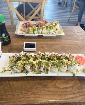 best vegan sushi I’ve had at The Slippery Mermaid Sushi Bar in Navarre