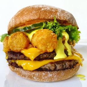 Monty’s Double Good Burger with Tots at Monty's Good Burger - 3rd St in Los Angeles
