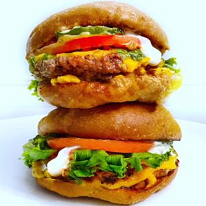 2 Double Good Burgers 🍔  at Monty's Good Burger - 3rd St in Los Angeles