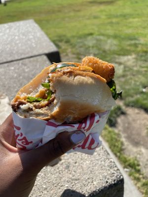 Single patty burger  at Monty's Good Burger - 3rd St in Los Angeles