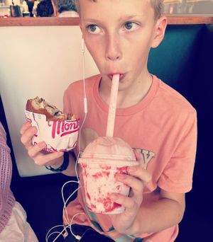 Even my little carnivore loved it!  at Monty's Good Burger - 3rd St in Los Angeles