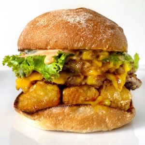 Monty’s Double With Tots at Monty's Good Burger - 3rd St in Los Angeles