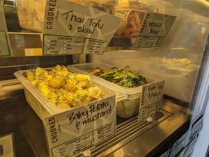 Vegan salad options at Crooked Kitchen in Bendigo