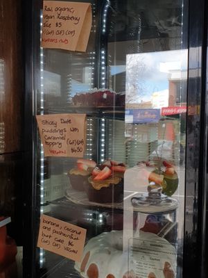 3 types of vegan cakes at Crooked Kitchen in Bendigo