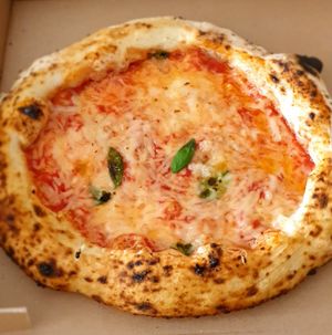 Margarita pizza at Plant Base in Lisbon