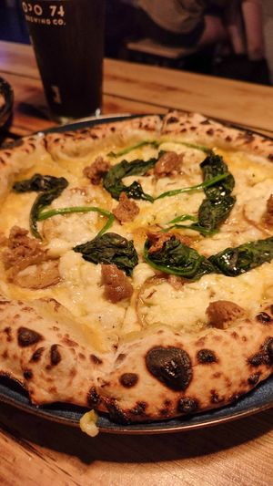 Paprika cream based Pizza at Plant Base in Lisbon