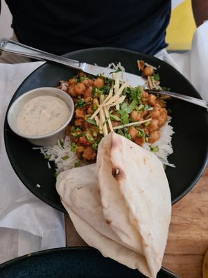 Chana masala at Plant Base in Lisbon