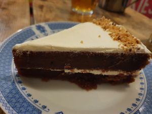 Red velvet cake at Plant Base in Lisbon