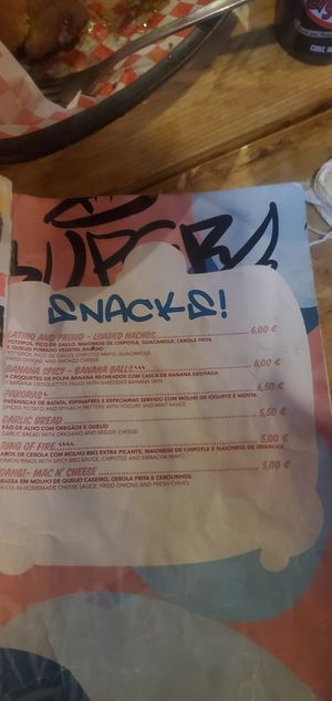 Menu at Plant Base in Lisbon