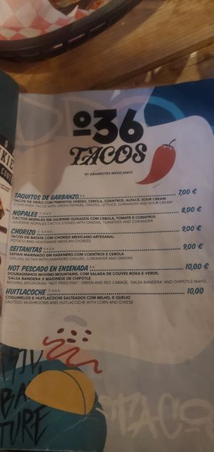 Menu at Plant Base in Lisbon