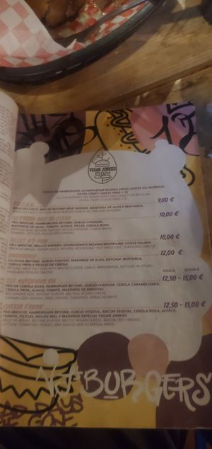 Menu at Plant Base in Lisbon