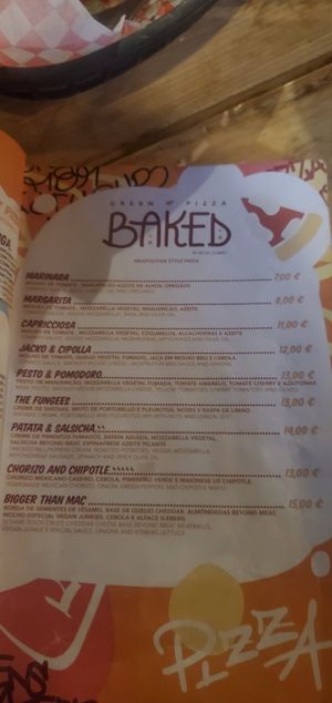 Menu at Plant Base in Lisbon