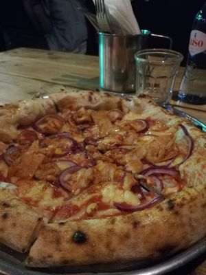 Jackfruit&smoked cheese pizza at Plant Base in Lisbon