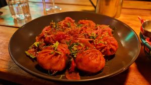 Chilli momos #Veganuary at Plant Base in Lisbon