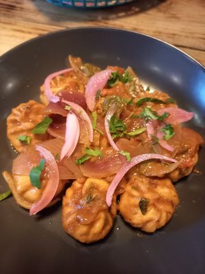 Chilli momos at Plant Base in Lisbon