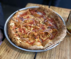 Pizza with jackfruit   at Plant Base in Lisbon