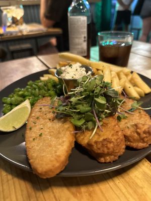 Fish and chips  at Plant Base in Lisbon