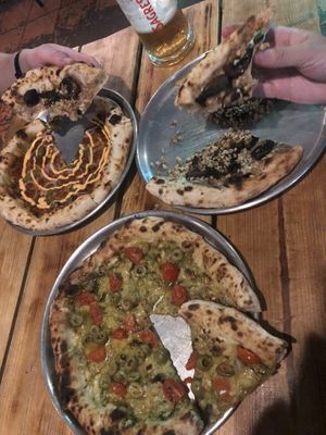 Vegan pizzas   at Plant Base in Lisbon