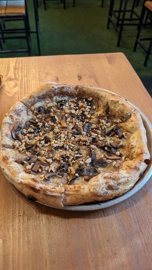 Mushroom "Fungi" Pizza at Plant Base in Lisbon