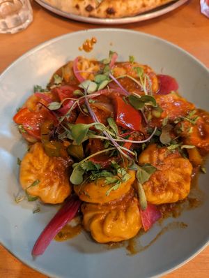 Spicy momos at Plant Base in Lisbon