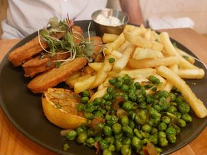 Fish and chips at Plant Base in Lisbon