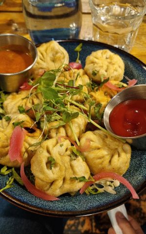 Baled momos at Plant Base in Lisbon