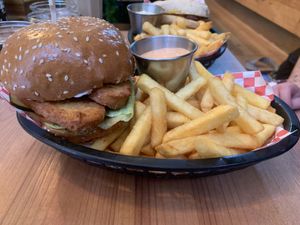 Fish burger   at Plant Base in Lisbon