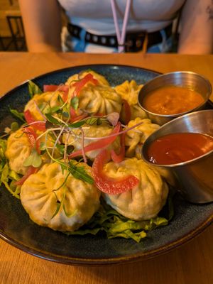 Fried momos at Plant Base in Lisbon