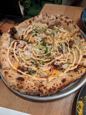 Big Mac pizza at Plant Base in Lisbon