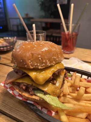 Double burger  at Plant Base in Lisbon