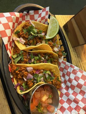 chorizo tacos  at Plant Base in Lisbon