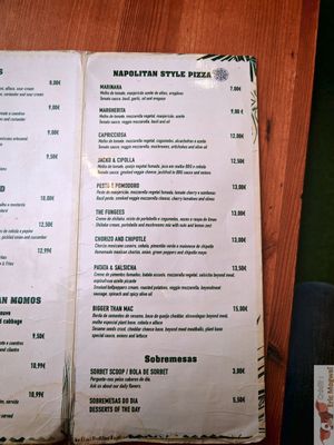 Pizza and desserts at Plant Base in Lisbon