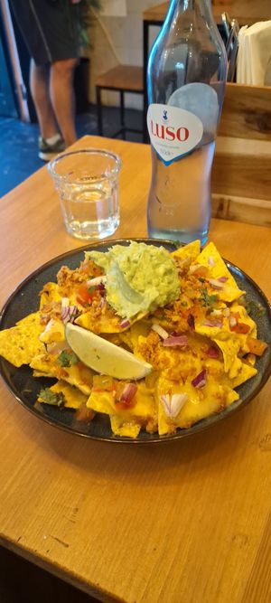 Loaded nachos at Plant Base in Lisbon